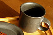  黒マット釉 マグカップ プレーン 